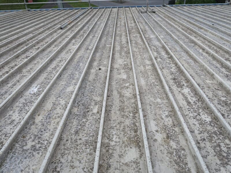 Image showing an unprepared metal roof prior to coating