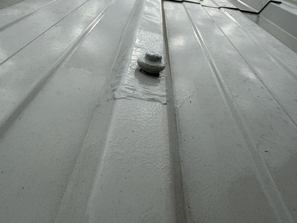 image showing a loose roof fixing on a newly coated roof